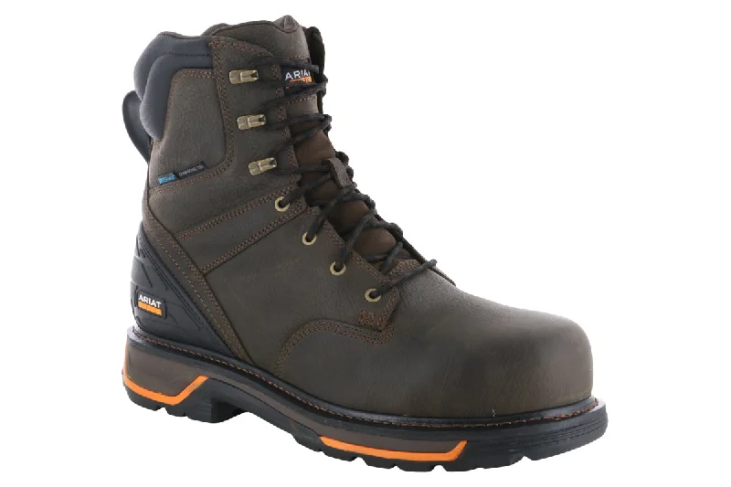 Men's work shoes slip-resistant black-Ariat Big Rig 8" Waterproof Composite Toe Side Zip Boot