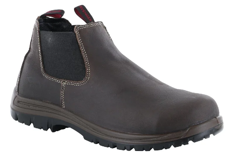 Men's work shoes lightweight black-Avenger Foreman Composite Toe Slip On Boot Brown