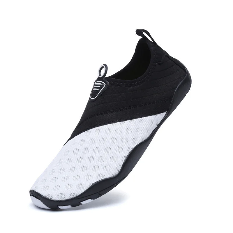 Men's water shoes durable black-Beach Swim Yoga Aqua Shoes