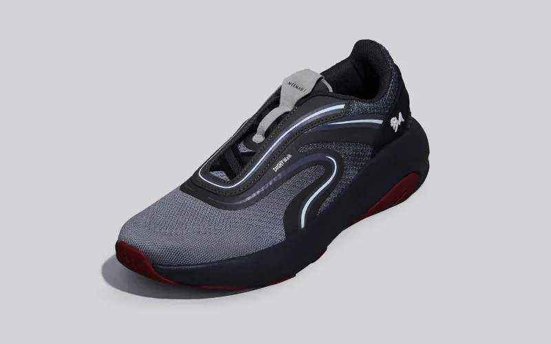 Men's casual shoes breathable black-Begin Walk - Unwind : Grey-Red