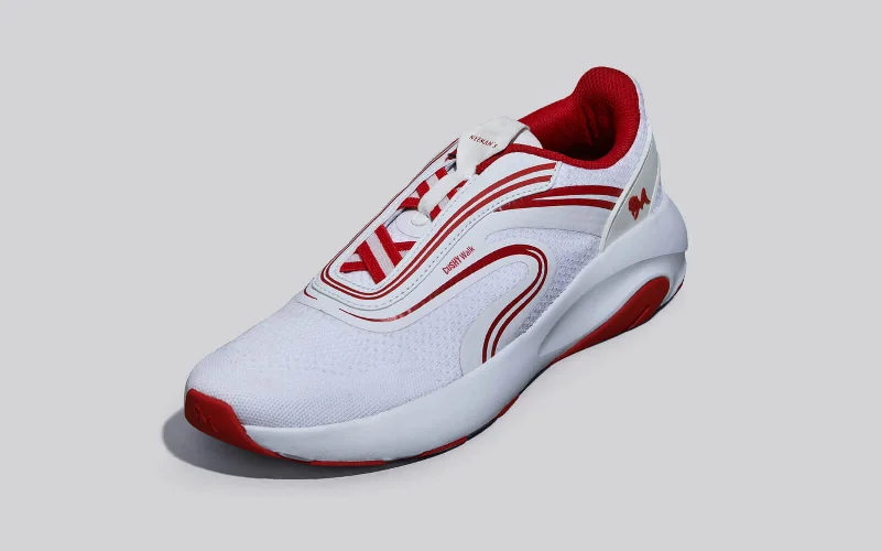 Men's casual shoes stylish white-Begin Walk - Unwind : White-Red