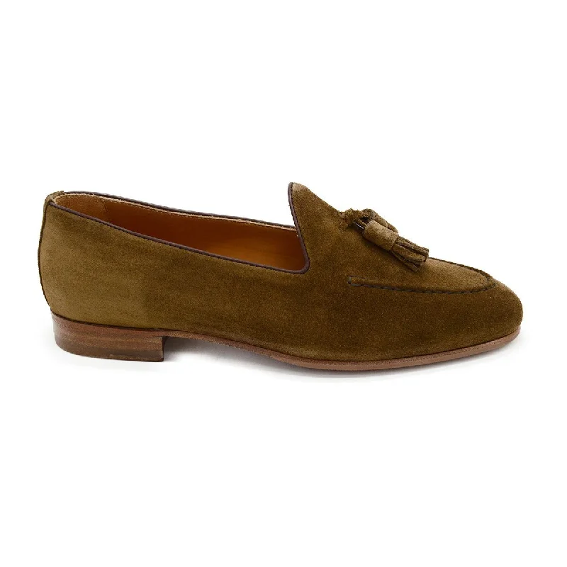 Men's casual shoes flexible tan-Berwick 1707 Tassel Belgian Loafer (5378) -Florence Noce