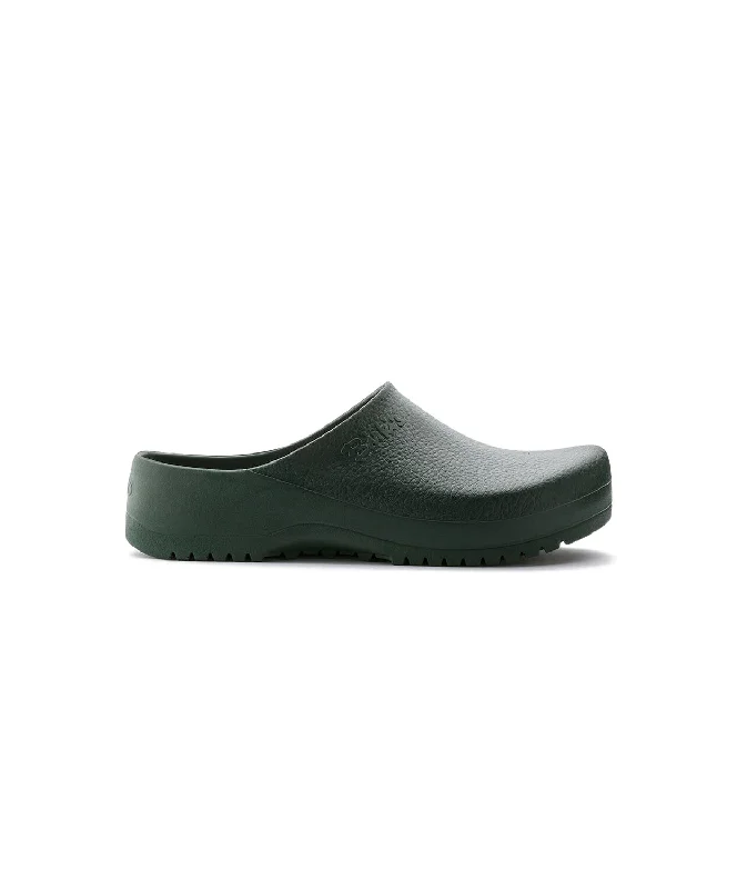 Men's work shoes cushioned navy-Birkenstock Birkis Super Birki PU Green Clogs