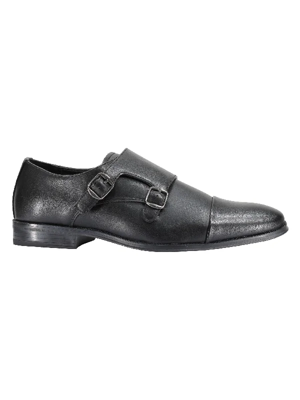 Unisex leather shoes soft brown-DOUBLE MONK SHOES