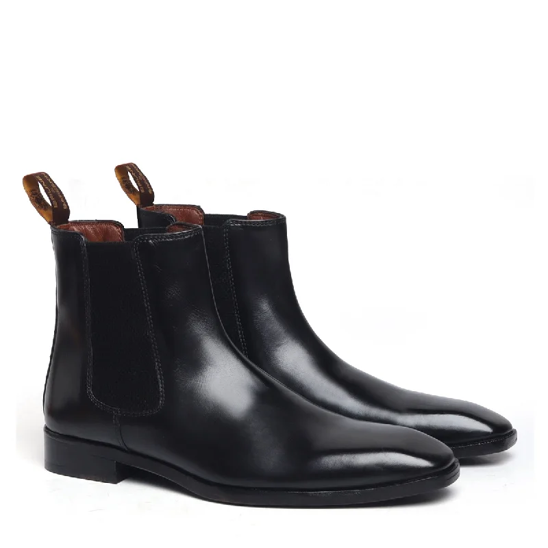 Unisex leather shoes lightweight navy-Black Chelsea Boots With Leather Sole