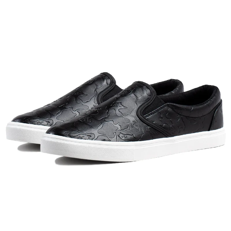 Men's casual shoes slip-on white-Blackout Camo Slip Ons