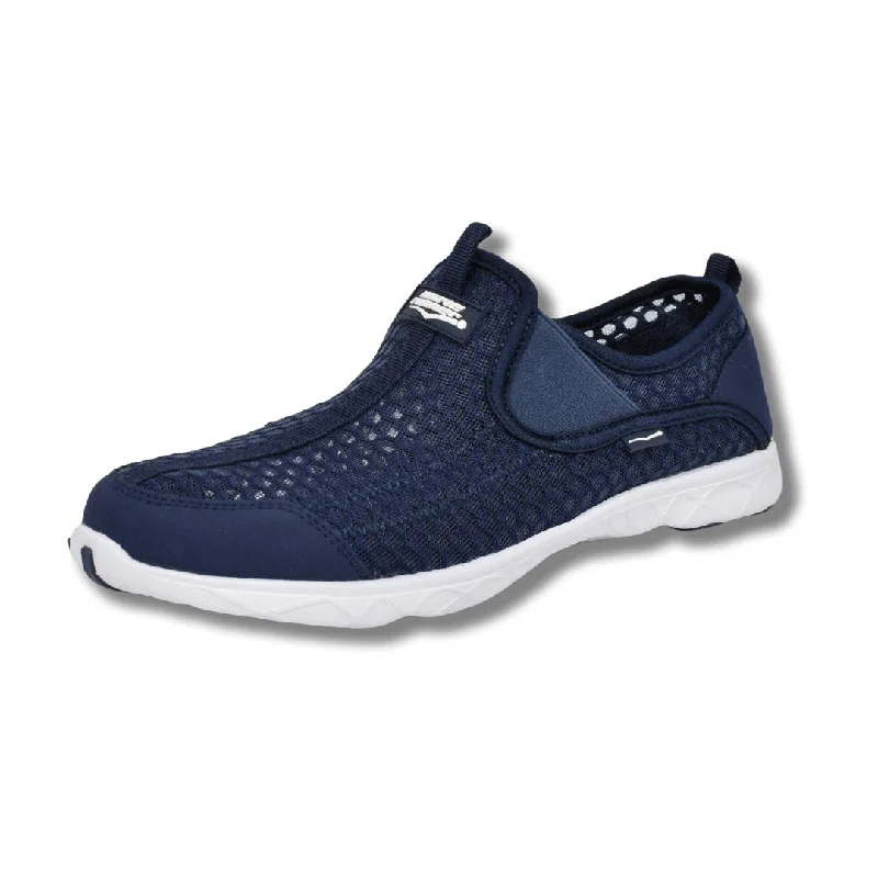 Men's water shoes slip-on black-Boys Aqua Slip-On Navy