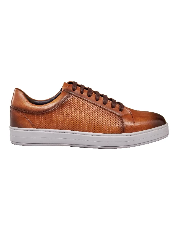 Unisex leather shoes lightweight tan-BROWN LEATHER SNEAKERS