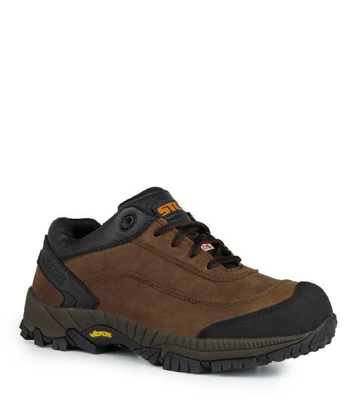 Men's work shoes steel toe navy-Bruce, Brown | Athletic Leather Work Shoes | Vibram TC4+ Outsole