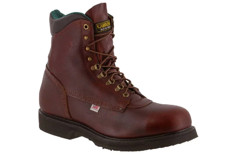 Men's work shoes safety brown-Carolina Domestic 8 Inch Steel Toe