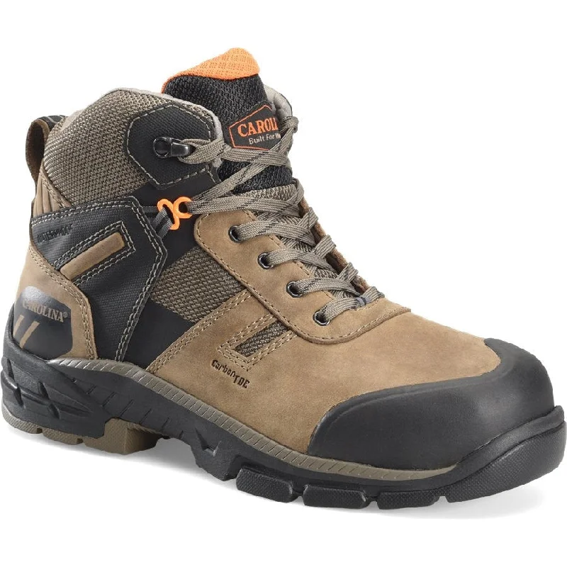 Men's work shoes steel toe gray-Carolina Men’s Duke 5" WP Comp Toe Hiker Work Shoe -Brown- CA5548