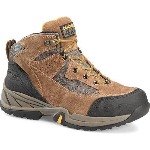 Men's work shoes durable brown-Carolina Men's Granite 5" Steel Toe Hiker Work Shoe Dark Brown- CA4561