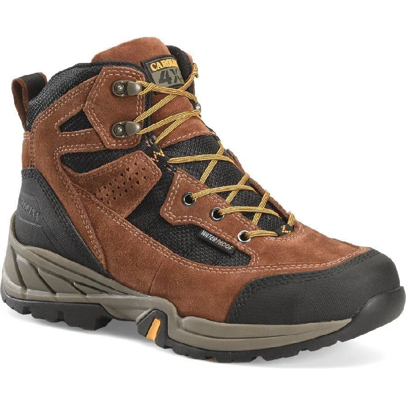 Men's work shoes lightweight tan-Carolina Men's Limestone 6" Steel Toe WP Hiker Work Shoe Brown- CA5546