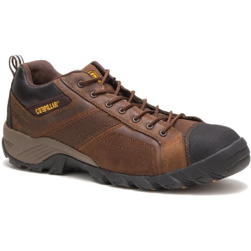 Men's work shoes safety brown-CAT Men's Argon Composite Toe Work Shoe - Dark Brown - P89957