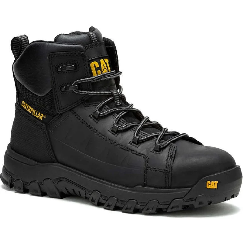 Men's work shoes rugged black-Cat Men's Threshold Rebound Comp Toe Waterproof Work Shoe -Black- P91696