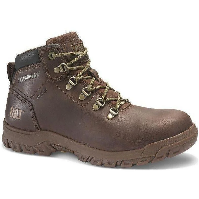 Men's work shoes rugged navy-CAT Womens Mae Steel Toe Waterproof Work Shoe - Brown - P91011