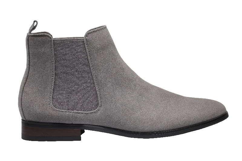 Unisex leather shoes versatile gray-CHELSEA BOOTS IN SUEDE