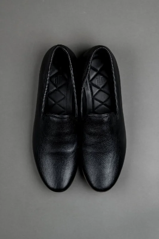 Unisex leather shoes formal black-Classic Black Leather Shoes