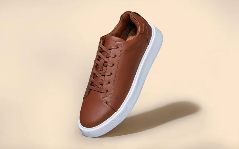 Unisex leather shoes sleek tan-Classic Solids : Brown