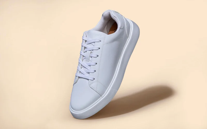 Unisex leather shoes soft gray-Classic Solids : White