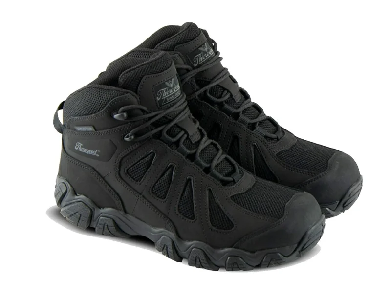 Men's work shoes lightweight navy-Thorogood Crosstrex Black Waterproof Mid Hiker Work Shoe 834-6294