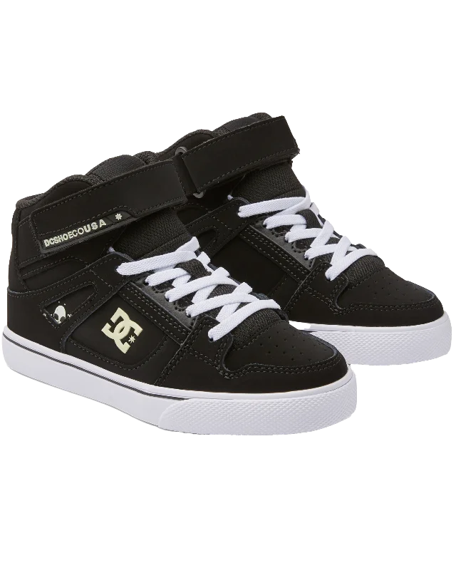 Men's casual shoes soft white-Boys Pure High-Top Shoes in Black & Glow