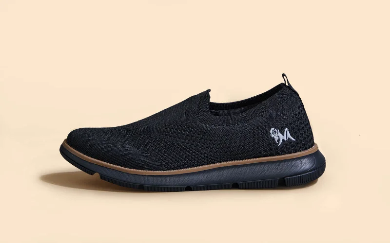 Men's casual shoes slip-on black-Dress Slip Ons : Black