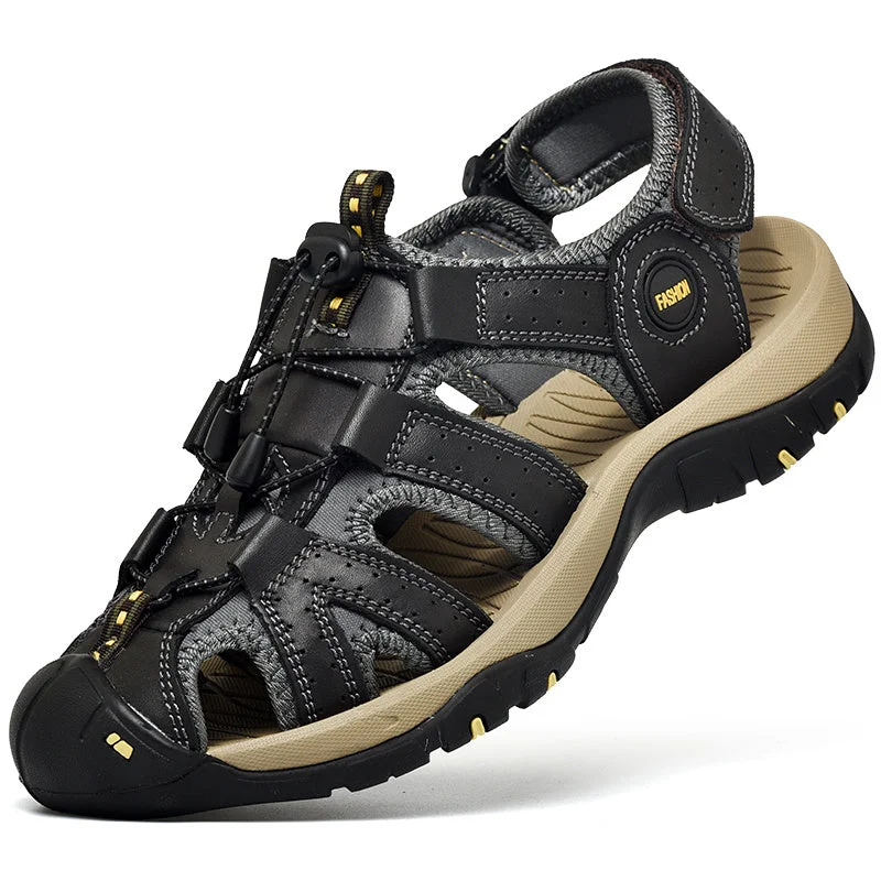 Men's water shoes quick-dry navy-Durable Non Slip Outdoor Hiking Trekking Sandals