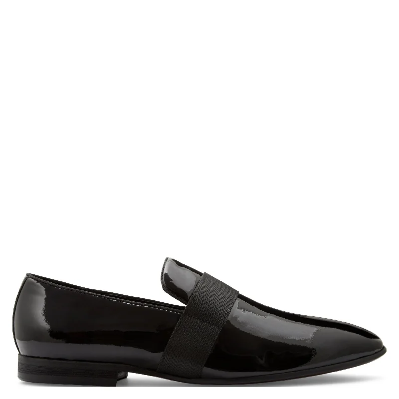 Men's casual shoes stylish white-Dylan Black Patent Loafers