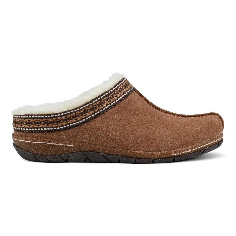 Men's casual shoes durable brown-Elya Round Toe Casual Slip-on Flat Clogs