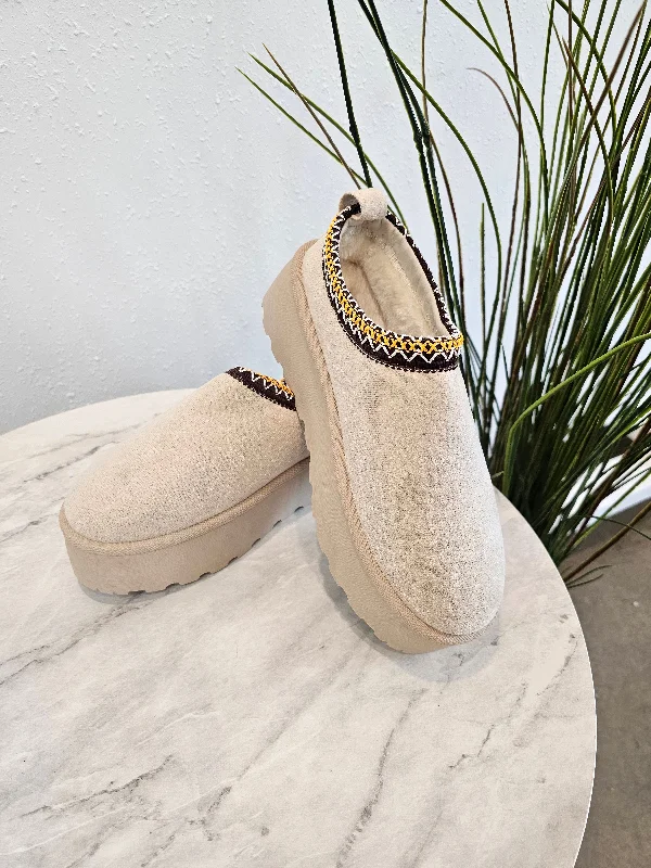 Men's casual shoes slip-on white-ETTA PLATFORM SUEDE CLOG