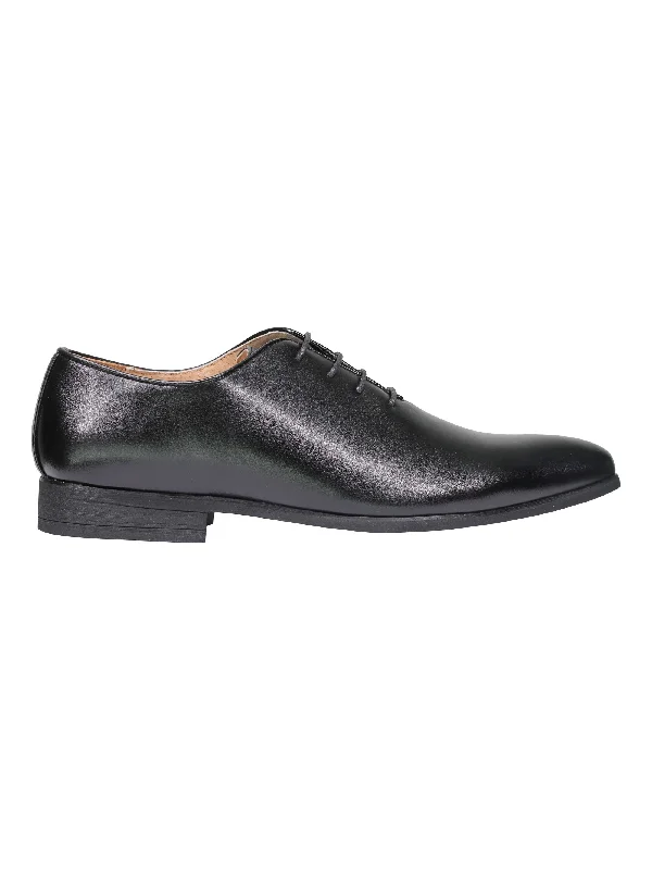 Unisex leather shoes polished gray-FAUX LEATHER UPPER WHOLECUT OXFORD SHOES