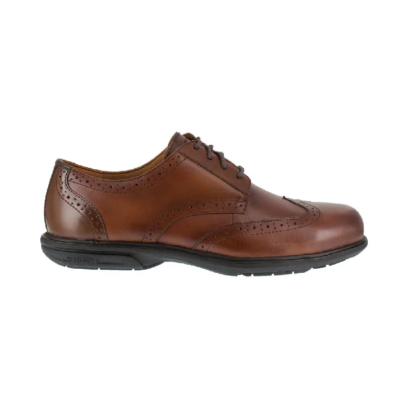 Men's work shoes durable navy-Loedin Steel-Toe Lace up Oxford Work Shoe Brown