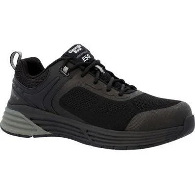 Men's work shoes cushioned navy-Georgia Men's Durablend Sport 3" CT Athletic Work Shoe -Black- GB00542