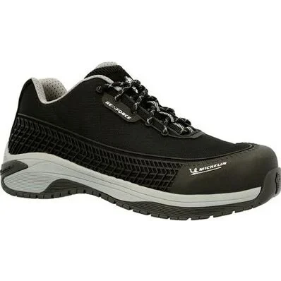 Men's work shoes cushioned tan-Georgia Men's Michelin Latitude 3" Athletic Work Shoe -Black- MIC0003