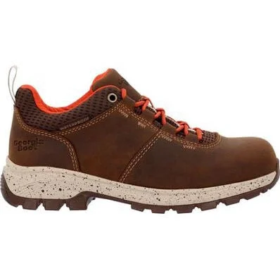 Men's work shoes lightweight tan-Georgia Women's Eagle Trail 3" Soft Toe WP Work Boot -Brown- GB00602