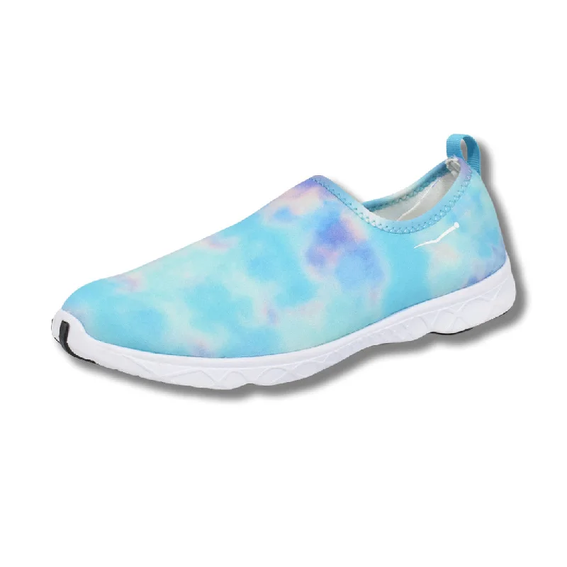 Men's water shoes breathable blue-Girls Aqua Slip-On Blue Tie Dye