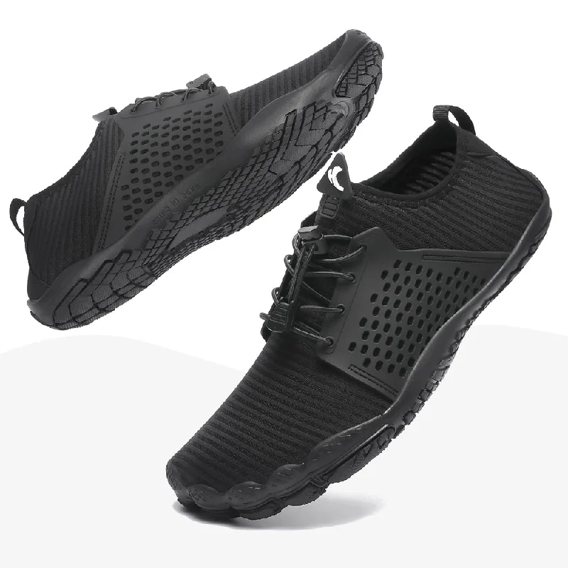 Men's water shoes drainage holes-HIITAVE Water Shoes Barefoot Quick Dry Aqua Shoes Non Slip Breathable with Beach River Swim Pool Hiking for Men Women