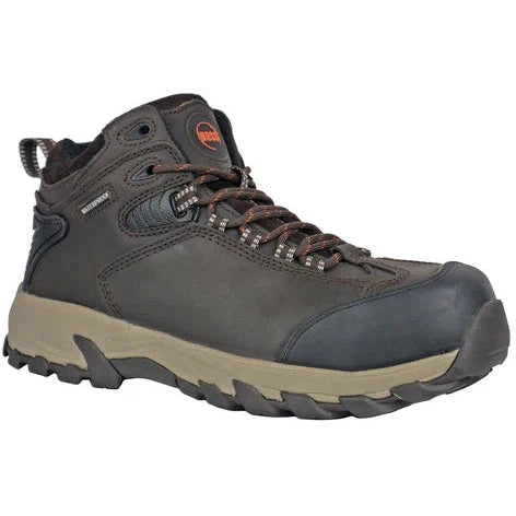 Men's work shoes safety brown-Hoss Men's Frontier Comp Toe Waterproof Puncture Resistant Work Shoe - Brown 50406