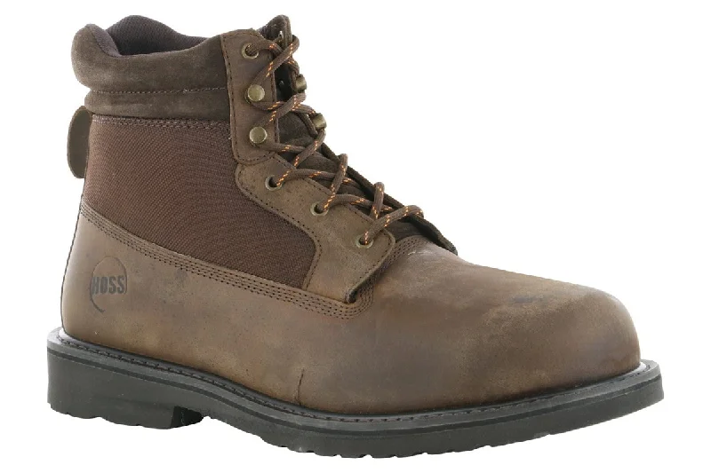 Men's work shoes comfortable tan-Hoss Scout 6" Steel Toe Boot