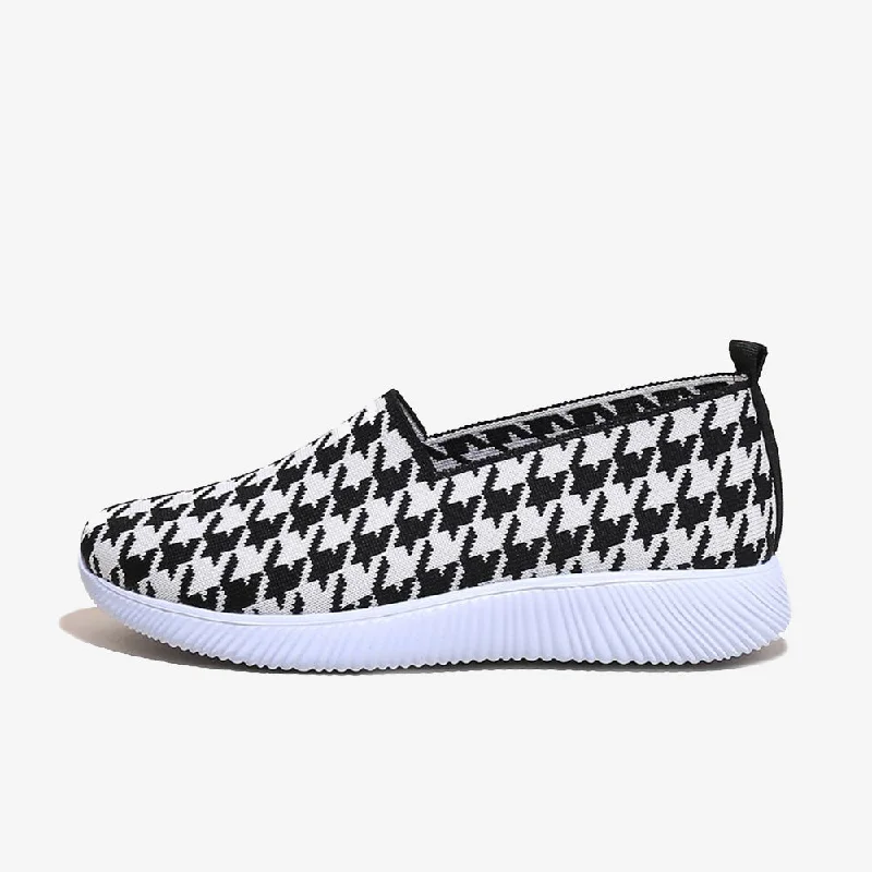 Men's casual shoes lightweight black-Houndstooth Slip On Sneakers