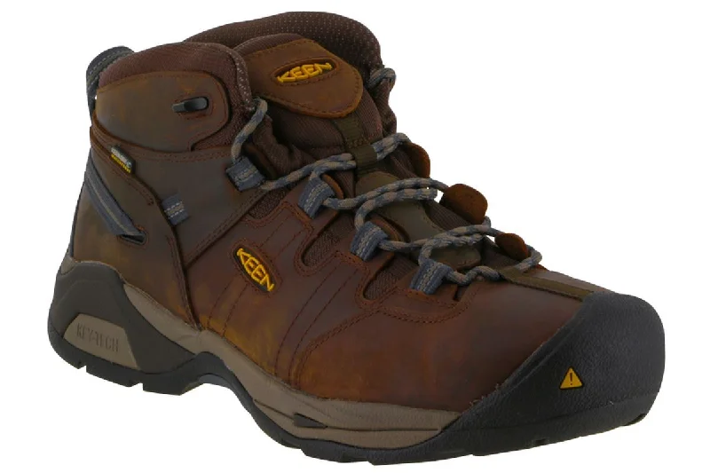 Men's work shoes non-slip black-Keen Utility Detroit XT Mid Steel Toe WP Boot Cascade