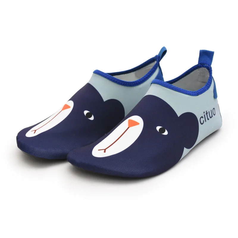 Men's water shoes beach navy-Kid's Cute Printed Aqua Sock for Beach