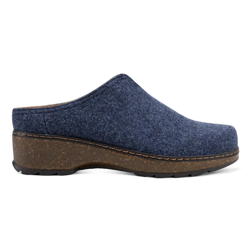 Men's casual shoes trendy navy-Kolia Round Toe Slip-on Casual Heeled Mules