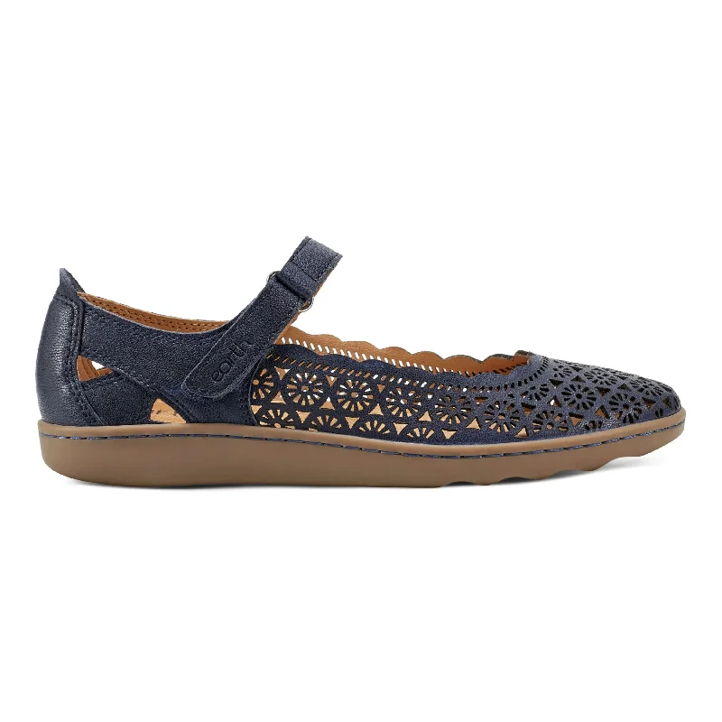 Men's casual shoes lightweight navy-Lady Perforated Slip-On Ballet Flat