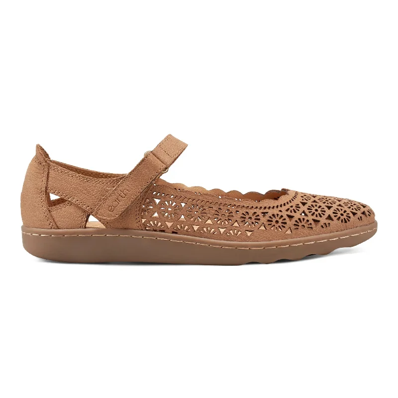 Men's casual shoes durable brown-Lady Perforated Slip-On Ballet Flat