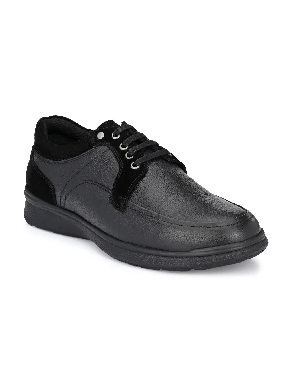 Unisex leather shoes formal white-Men's Genuine Leather Lace up Casual Sneaker Shoe