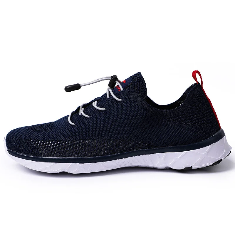 Men's water shoes stylish navy-XDRAIN Men's Quick Drying Water Shoes for Beach or Water Sports Lightweight Slip On Walking Shoes