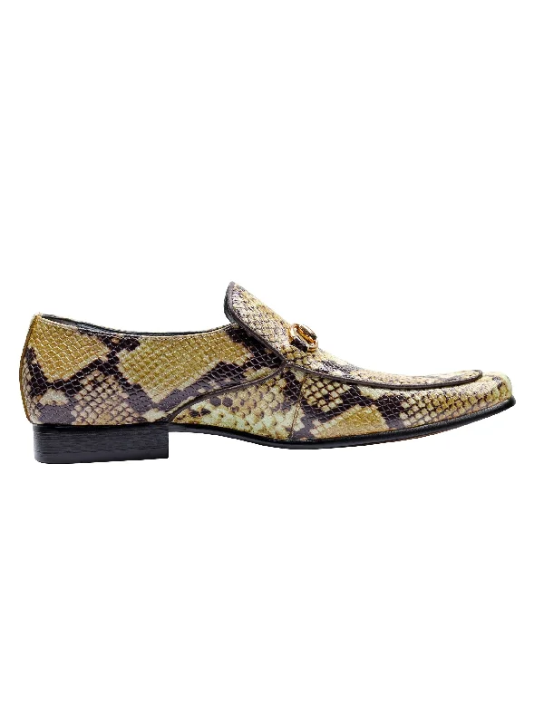 Unisex leather shoes durable brown-REAL LEATHER GOLD BUCKLE PRINTED SHOES