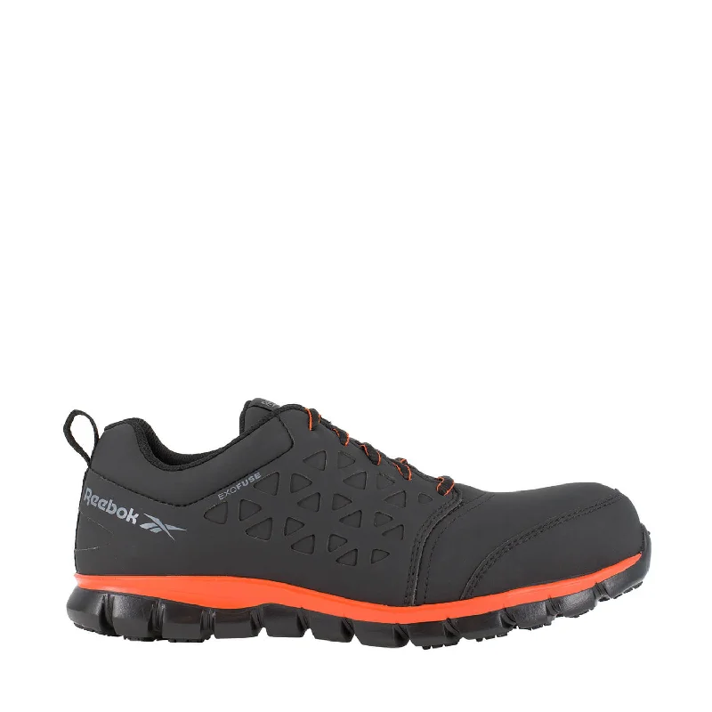 Men's work shoes waterproof navy-Sublite Cushion Composite-Toe Athletic Work Shoe Black/Orange